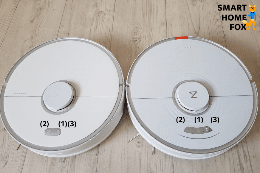 Кнопки управления Roborock S7 и Roborock S5 Max